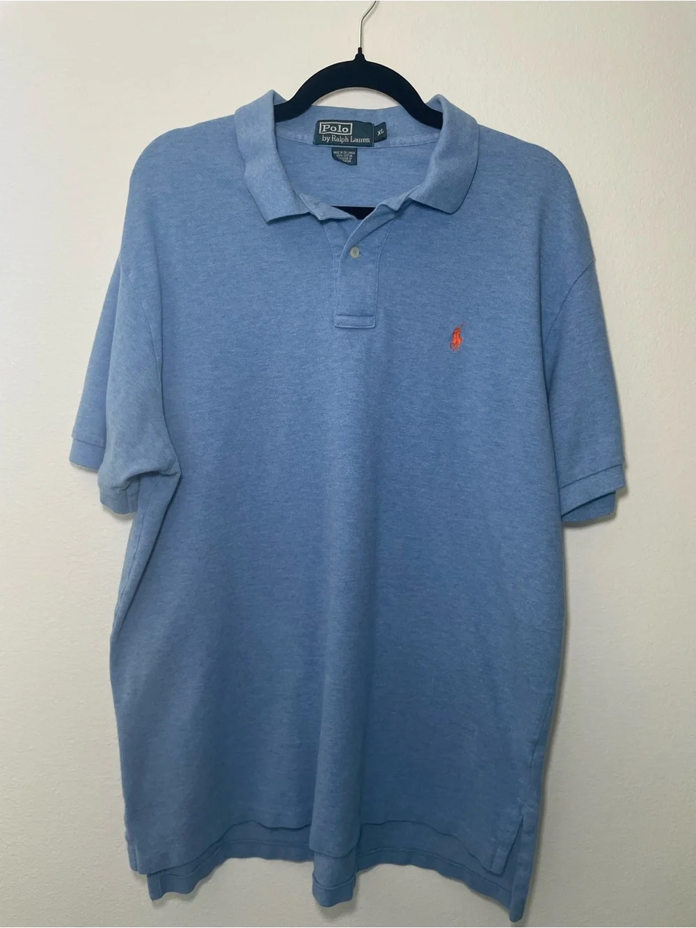 Polo Ralph Lauren Blue Polo Shirt XL Orange Pony